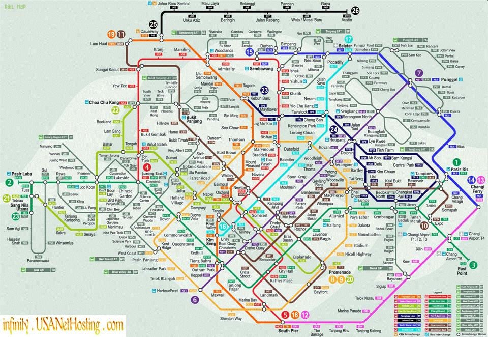 แผนที่ของขนส่งสิงคโปร์