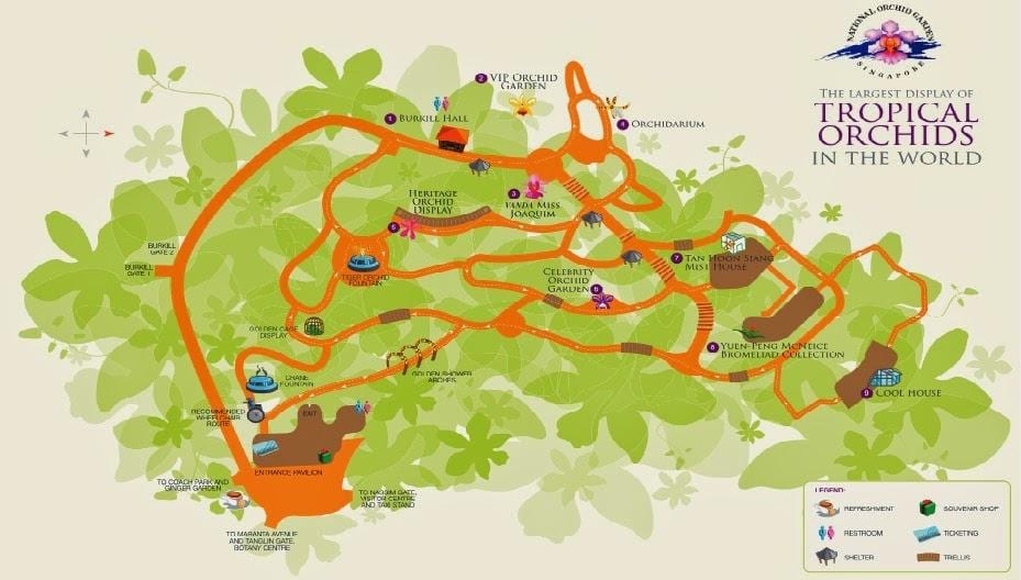 สิงคโปร์ botanic สวนแผนที่