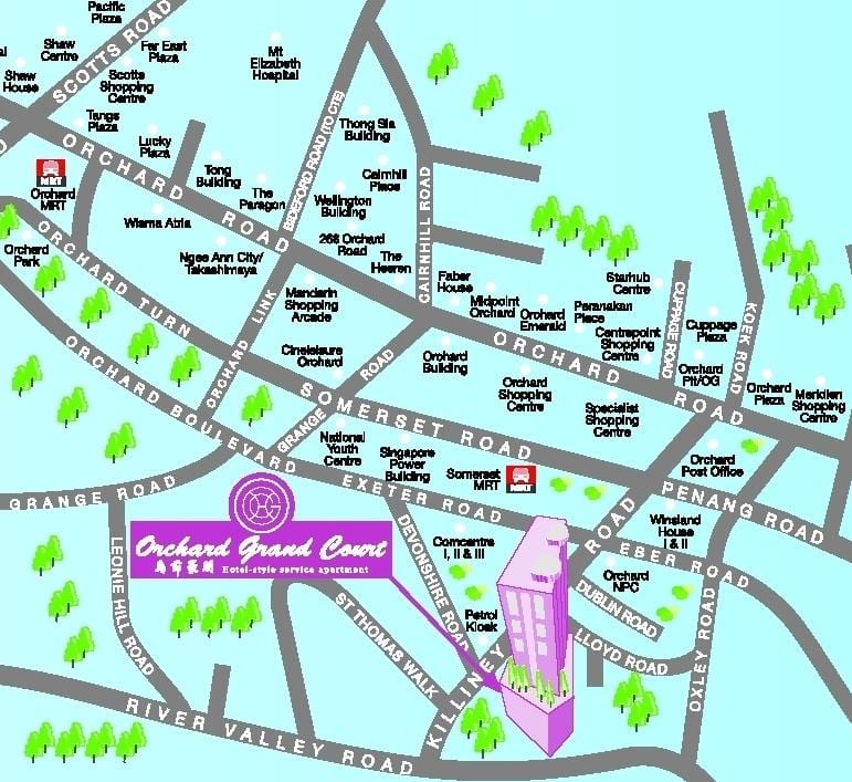 orchard งถนนแผนที่มุม(หน่วยเป็นองศา):