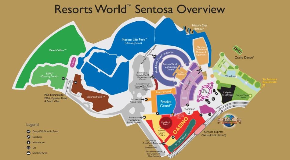 Resorts โลก Sentosa แผนที่