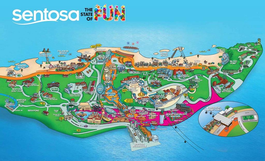 แผนที่ของ sentosa เกาะ