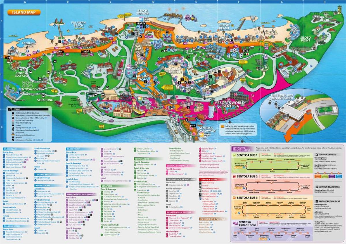 sentosa แผนที่ attractions