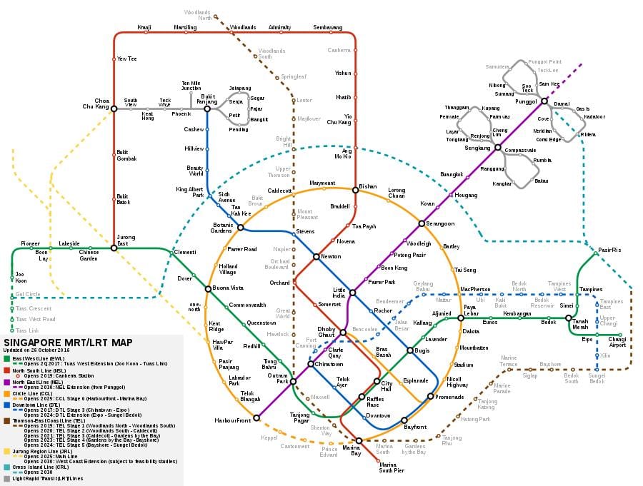 สิงคโปร์ smrt แผนที่