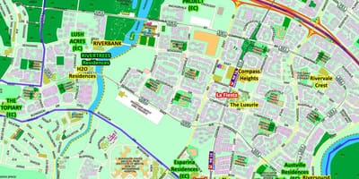 แผนที่ของ Sengkang สิงคโปร์