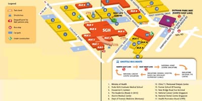 สิงคโปร์นายพลโรงพยาบาลแผนที่